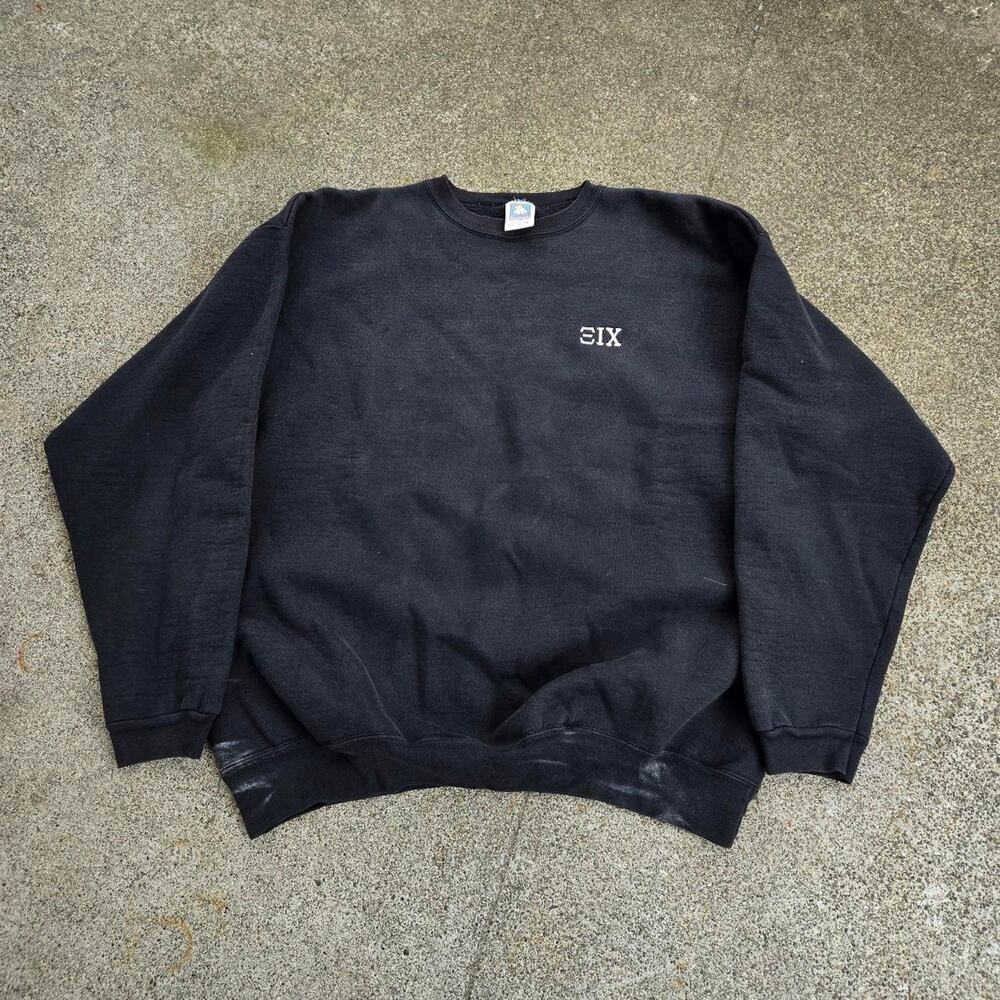 Vtg 90s COTTON DELUXE Plain Minimal Heavyweight Crewneck Sweatshirt XXL USA